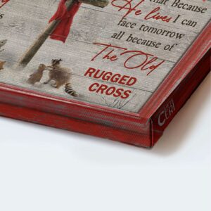 Christian Home Decor Gift: Jesus Landscape Poster with Amazing Grace - Animal Painting and Wooden Cross 1