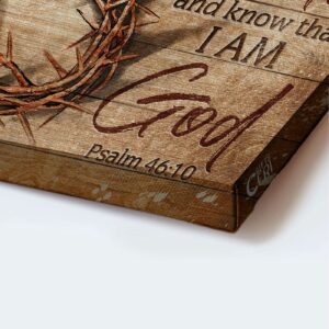 Jesus Landscape Poster Home Decor Gift - Antique Crown of Thorn Wooden Cross - Gift for Christian - Be Still and Know 1