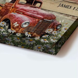 Vintage Jesus Landscape Poster - Christian Home Decor Gift with Ladybug Car and Daisy Field - Choose Joy Today 1