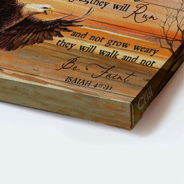 Christian Sunset Landscape Poster – Eagle Drawing Home Decor Gift