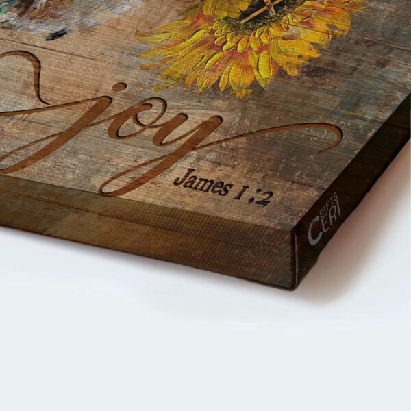 Christian Home Decor Gift: Jesus & Hummingbird Sunflower Landscape Poster – Choose Joy