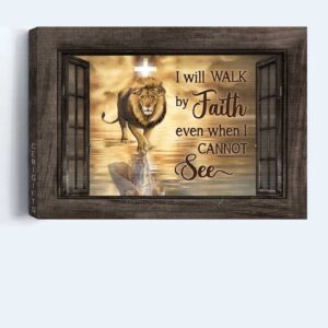 Christian Home Decor Gift: Jesus Lion Sunset Landscape Poster - Faith Inspired 3