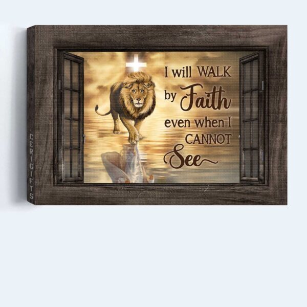 Christian Home Decor Gift: Jesus Lion Sunset Landscape Poster – Faith Inspired