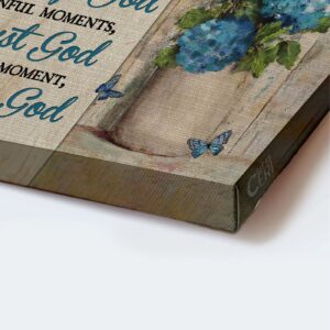 Jesus Landscape Poster Home Decor Gift - Blue Hydrangea Butterfly Flowers Painting - Gift For Christian - Thank God 3