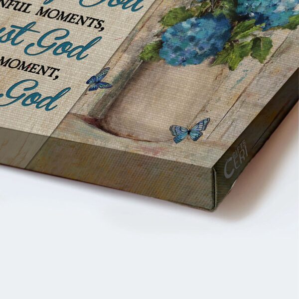 Jesus Landscape Poster Home Decor Gift – Blue Hydrangea Butterfly Flowers Painting – Gift For Christian – Thank God