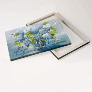 Christian Home Decor Gift: Jesus Landscape Poster with Hydrangeas Crystal Vase and White Butterfly 1
