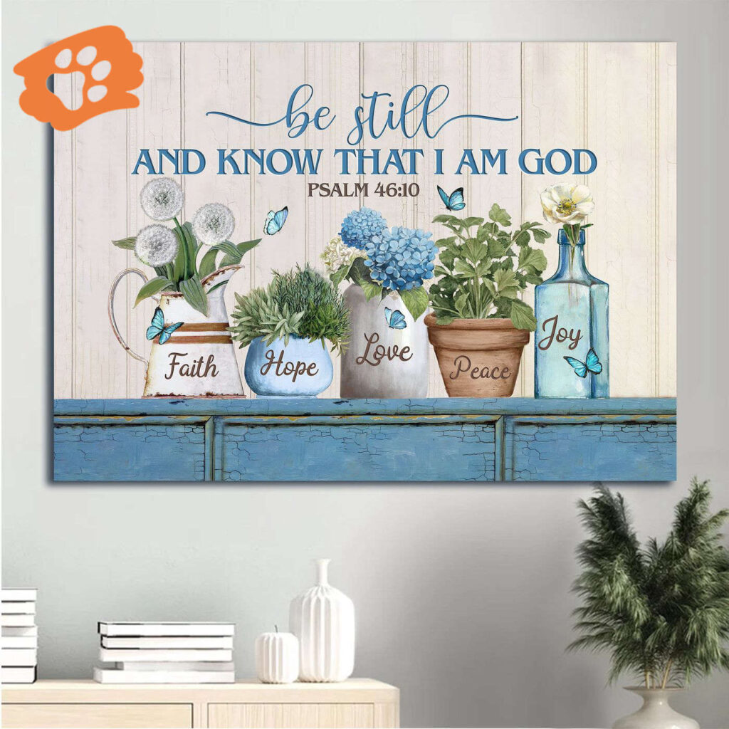 Jesus Landscape Poster Home Decor Gift – Blue Hydrangea Flower Garden Christian Gift Jesus Landscape Poster Home Decor Gift – Blue Hydrangea Flower Garden Christian Gift