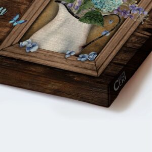 Christian Home Decor Gift: Jesus Landscape Poster with Blue Hydrangea and Butterfly 1