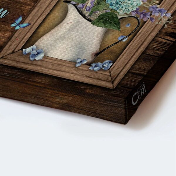 Christian Home Decor Gift: Jesus Landscape Poster with Blue Hydrangea and Butterfly
