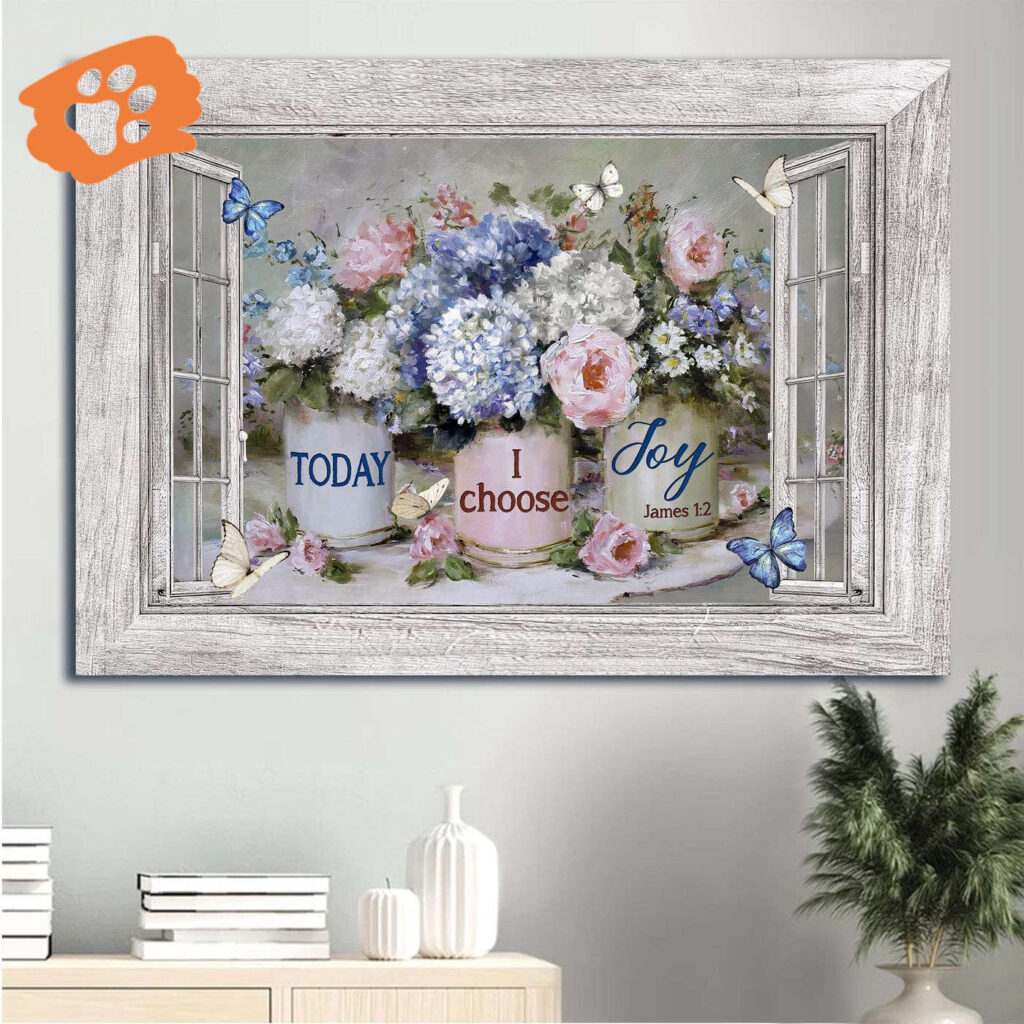 Christian Home Decor Poster – Jesus Landscape with Hydrangea Peony & Colorful Flowers – Choose Joy Gift Christian Home Decor Poster – Jesus Landscape with Hydrangea Peony & Colorful Flowers – Choose Joy Gift