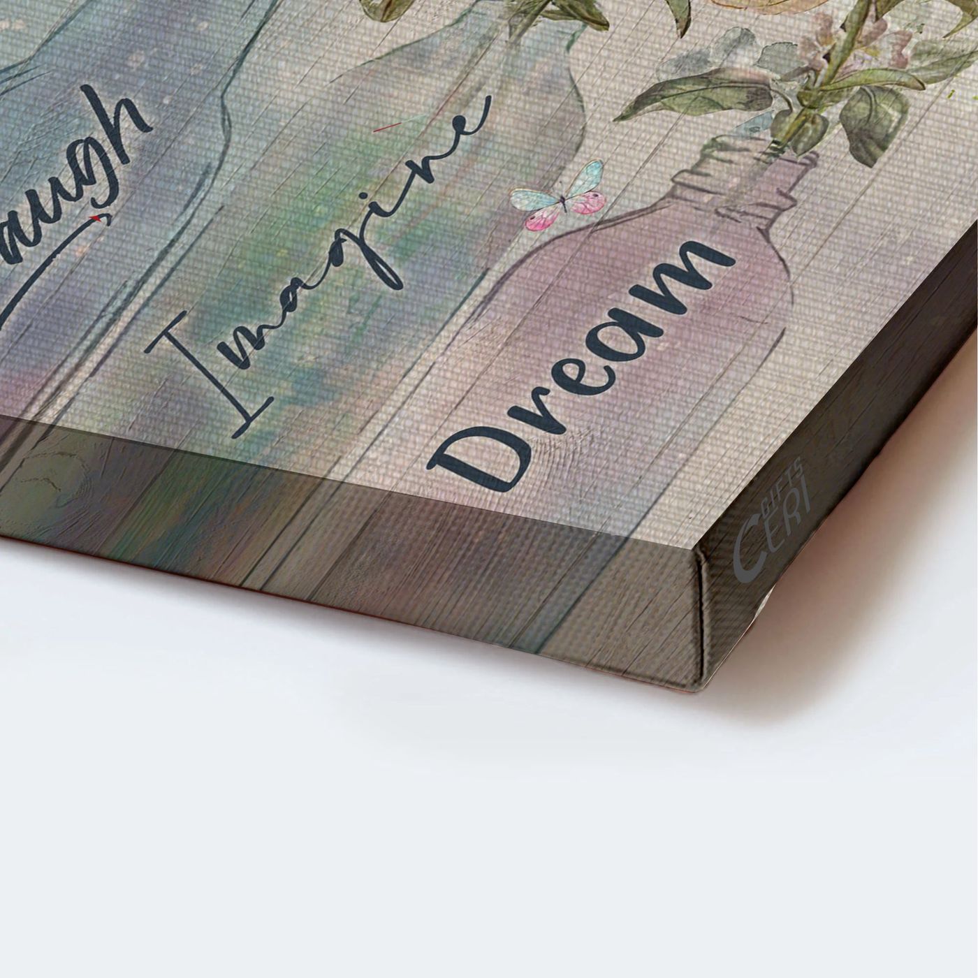 Christian Landscape Poster – Blue Hydrangea Red Chrysanthemum Home Decor Gift