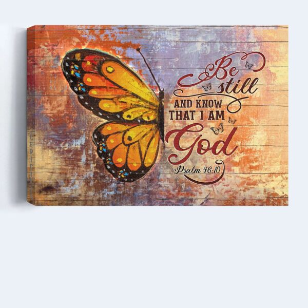 Jesus Landscape Poster Home Decor Gift – Colorful Butterfly Wall Art for Christians – Be Still and Know God