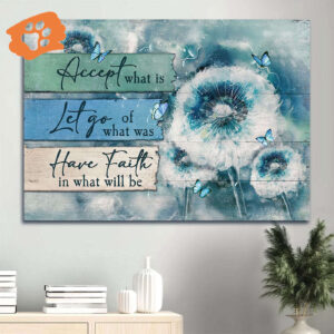 Jesus Landscape Poster Home Decor Gift - Dandelion Flower & Blue Butterfly  Poster Home Decor Gift - Christian Wall Art Prints