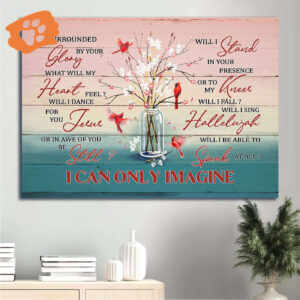Religious Landscape Poster Home Decor Gift Set - Christian Cardinal Baby Flower Vase I Can Only Imagine Art Print