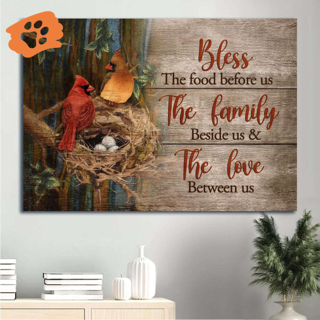 Blessed Christian Home Decor: Jesus Landscape Poster with Cardinal Couple Bird Nest Forest – Gift for Christians Blessed Christian Home Decor: Jesus Landscape Poster with Cardinal Couple Bird Nest Forest – Gift for Christians