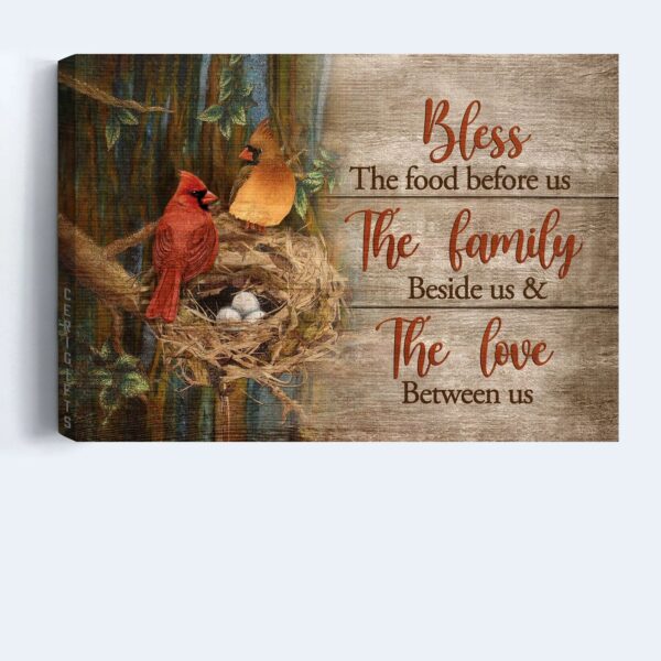Blessed Christian Home Decor: Jesus Landscape Poster with Cardinal Couple Bird Nest Forest – Gift for Christians
