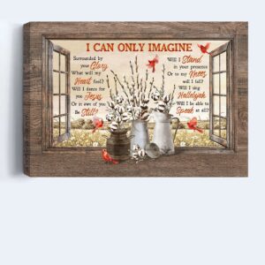 Christian Home Decor Gift: Jesus Landscape Poster with Cardinal Painting and Autumn Field - I Can Only Imagine 1