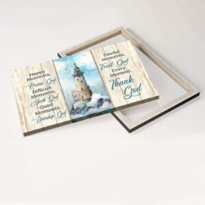 Jesus Landscape Poster Home Decor Gift - Christ Lighthouse Beach Painting - Gift For Christian - Thank God Landscape Poster 3