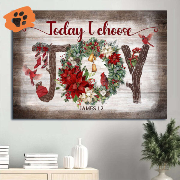Christmas Jesus Landscape Poster – Gift for Christian – Today I Choose Joy – Home Decor