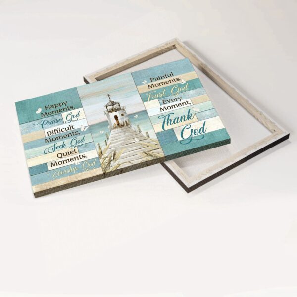 Christian Landscape Posters: Church By The River White Butterfly Thank God – Home Decor Gifts