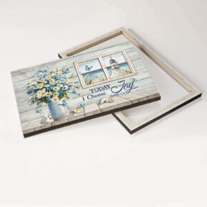 Church By The Sea & Rustic Window Jesus Landscape Poster - Christian Home Decor Gift with Blue Butterfly & Daisy Flower - Choose Joy 3
