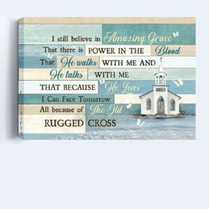 Christian Home Decor Gift - Jesus & Butterfly Landscape Poster - Amazing Grace Wall Art 1