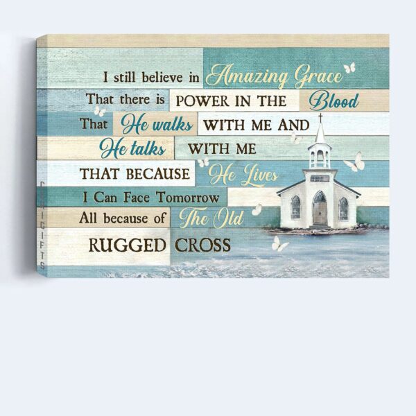 Christian Home Decor Gift – Jesus & Butterfly Landscape Poster – Amazing Grace Wall Art