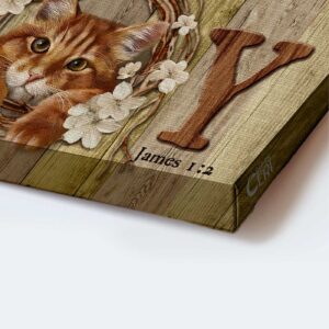 Christian Home Decor Gift: Jesus Landscape Poster with Maine Coon Cat and Cherry Blossom Poster Home Decor Gift - Today I Choose Joy 1