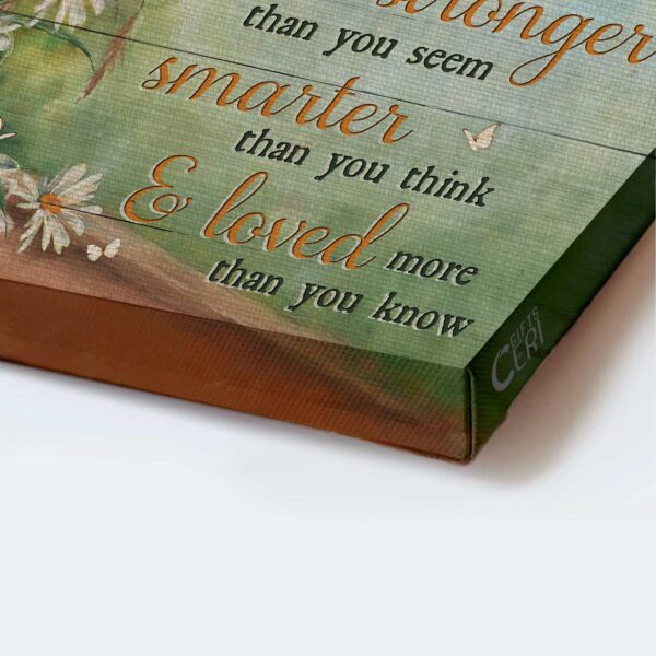 Christian Home Decor Gift: Jesus Landscape Poster with Daisy Drawing and Tea Cup – Braver than You Believe