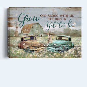 Jesus Landscape Poster Home Decor Gift - Greenhouse Old Ladybug Car Daisy Field Poster Home Decor Gift - Christian Wall Art 3