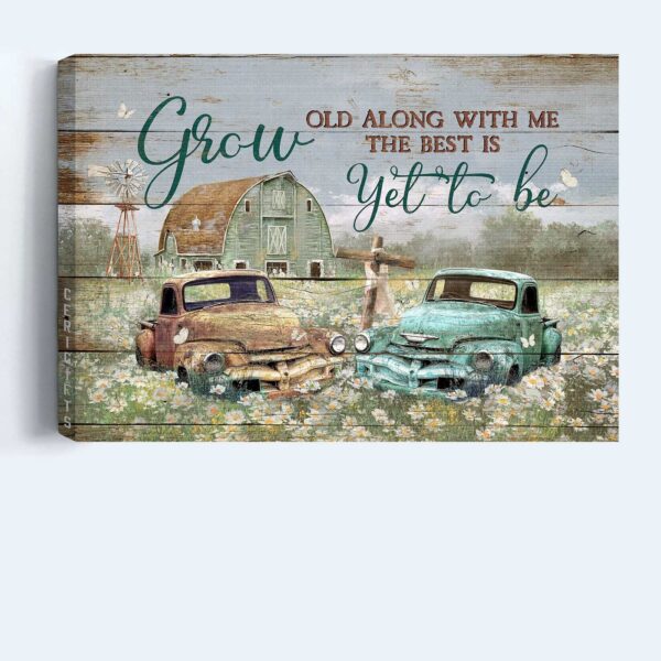 Jesus Landscape Poster Home Decor Gift – Greenhouse Old Ladybug Car Daisy Field  Poster Home Decor Gift – Christian Wall Art