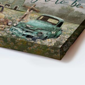 Jesus Landscape Poster Home Decor Gift - Greenhouse Old Ladybug Car Daisy Field Poster Home Decor Gift - Christian Wall Art 1