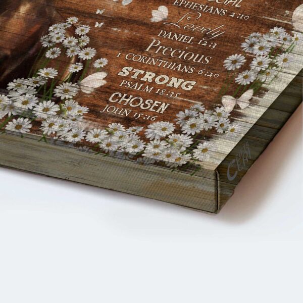 Jesus Landscape Poster: Horse & Daisy  Poster Home Decor Gift – Christian Wall Art & Home Decor Gift