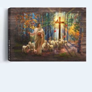 Jesus Landscape Poster: Lamb of God Cross Symbol Poster Home Decor Gift - Christian Wall Art & Home Decor Gift 1