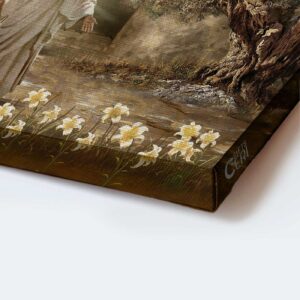 Jesus Landscape Poster: Dove of Peace & Meadow Christian Wall Art Gift 1