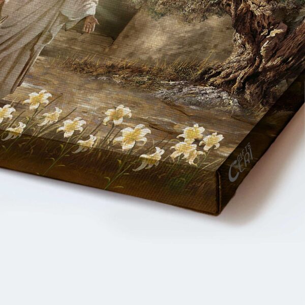 Jesus Landscape Poster: Dove of Peace & Meadow Christian Wall Art Gift