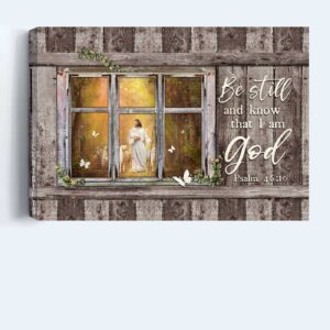Jesus Landscape Poster Home Decor Gift - Lamb of God Painting in Forest - Christian Gift - Be Still and Know - Landscape Decor 3