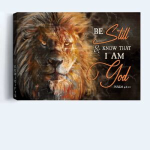 Jesus Landscape Poster Home Decor Gift: Lion King Drawing for Christian - Be Still and Know - Wall Art Prints 1