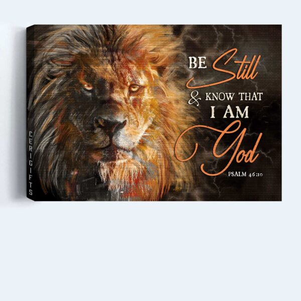 Jesus Landscape Poster Home Decor Gift: Lion King Drawing for Christian – Be Still and Know – Wall Art Prints
