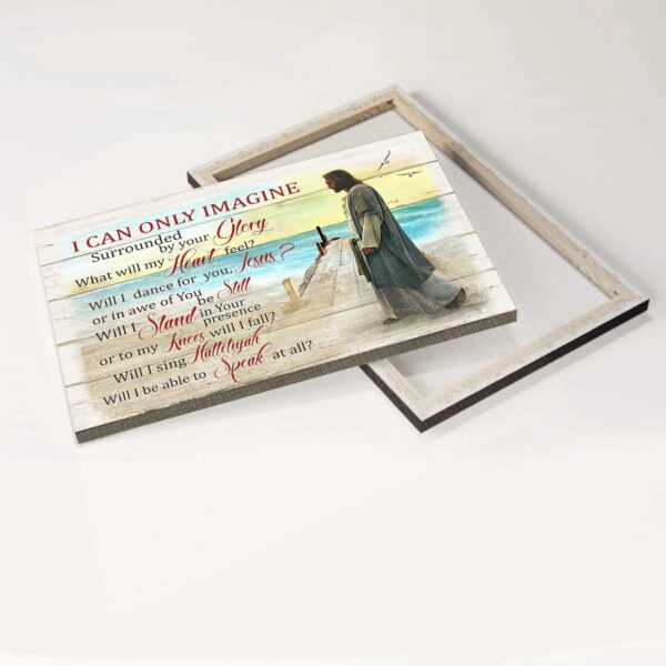 Jesus Walking on Beach Poster – Christian Home Decor Gift – Landscape Wall Art Print