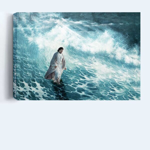 Jesus Walking on Water Landscape Poster: Christian Wall Art Home Decor Gift