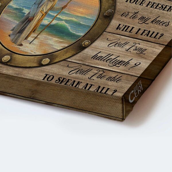 Christian Jesus Landscape Poster Home Decor Gift – Walking with Jesus on the Beach – Christian Wall Art Print