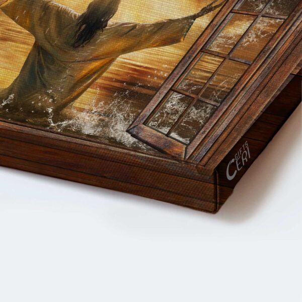 Jesus Landscape Poster: Sunset Artwork with White Dove Christian Gift Home Decor Print