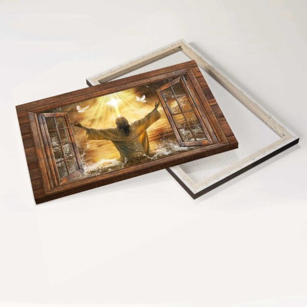 Jesus Landscape Poster: Sunset Artwork with White Dove Christian Gift Home Decor Print