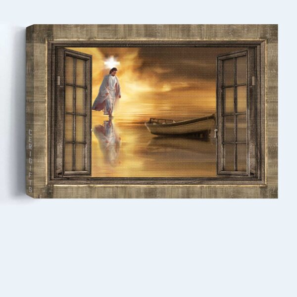 Jesus Walks on Water Landscape Poster – Halo Infinite Home Decor Gift for Christian – Wall Art Prints