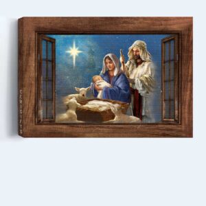 Jesus Landscape Poster: Blue Night Superstar Home Decor Gift for Christian - Christian Wall Art Prints 1