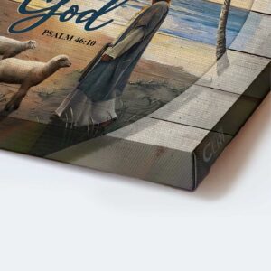 Jesus Landscape Poster: Lamb of God Beach Art - Christian Home Decor Gift Prints 1