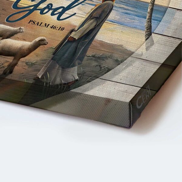 Jesus Landscape Poster: Lamb of God Beach Art – Christian Home Decor Gift Prints