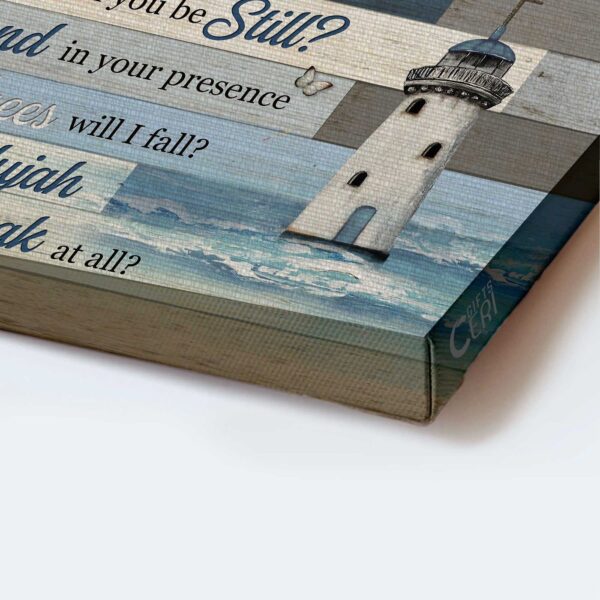 Christian Home Decor Gift: Jesus Landscape Poster with Lighthouse Drawing and White Butterfly  Poster Home Decor Gift – Wall Art Print