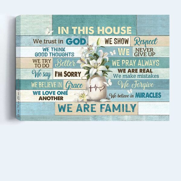 Christian Home Decor Gift: Jesus Landscape Poster with Lilies and Butterfly  Poster Home Decor Gift